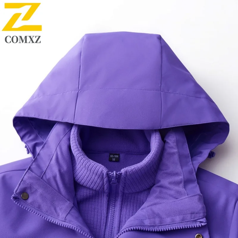 COMXZ Thickened Hooded Mens Jacket Outdoor Skiing Windproof Warm Coat Solid Color Design Cold Resistant Winter New Clothing