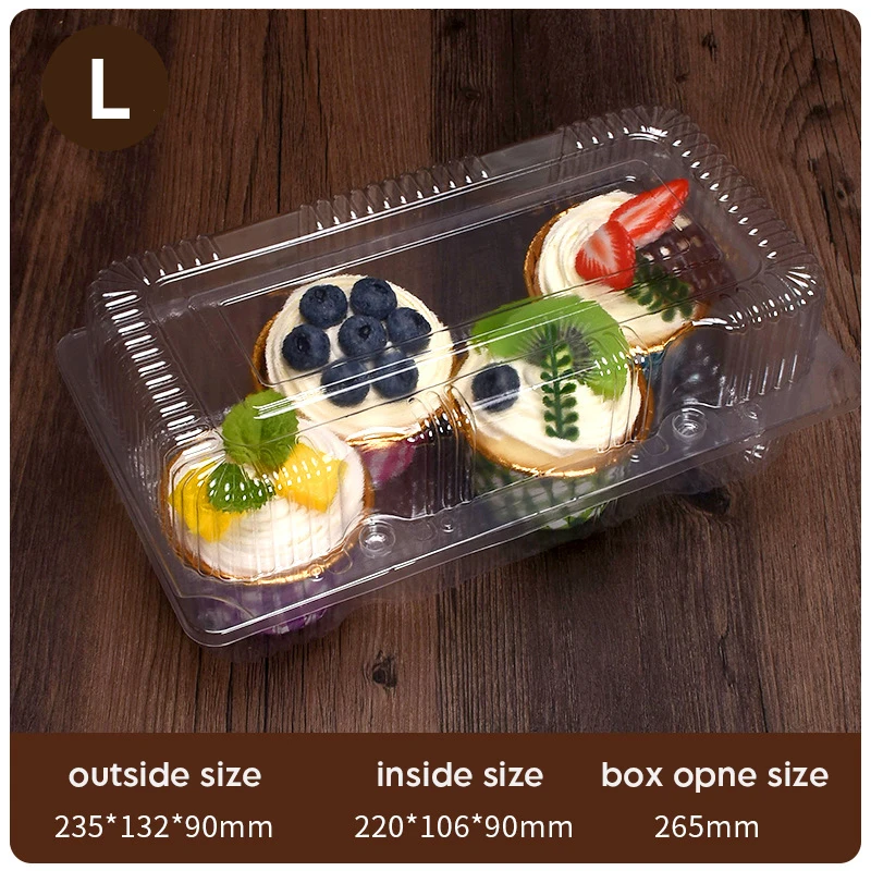 50Pcs/lot Transparent Plastic Cake Container with Lid Dessert Fruit Baking  Box Wedding Party Christmas Candy Gift Packaging Box - AliExpress