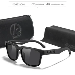 KDEAM Unisex Photochromic Polarized Sunglasses with Unique Frame and Case (C1All Black)