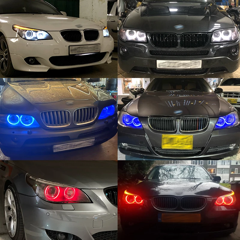 CANbus 오류 없는 LED 엔젤 아이즈 마커 전구, BMW E39 E53 E60 E61 E63 E64 E65 E66 E87 525i 530i xi 545i M5 용, 120w, 2 개