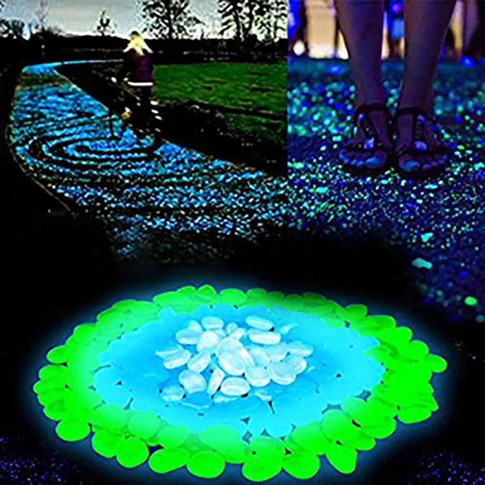 Garden Pebbles, Colorful Glow-in-the-dark Stones, Garden Fish Tank Aquarium Landscaping Glowing Pebbles, Courtyard Decoration