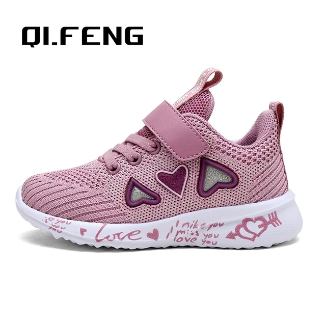 Kids Heart Casual Sneakers Baby Girls Pink Shoes Children Slip On Chunky Sneakers  Boys Brand Sport Sneakers Trainers For Autumn - AliExpress