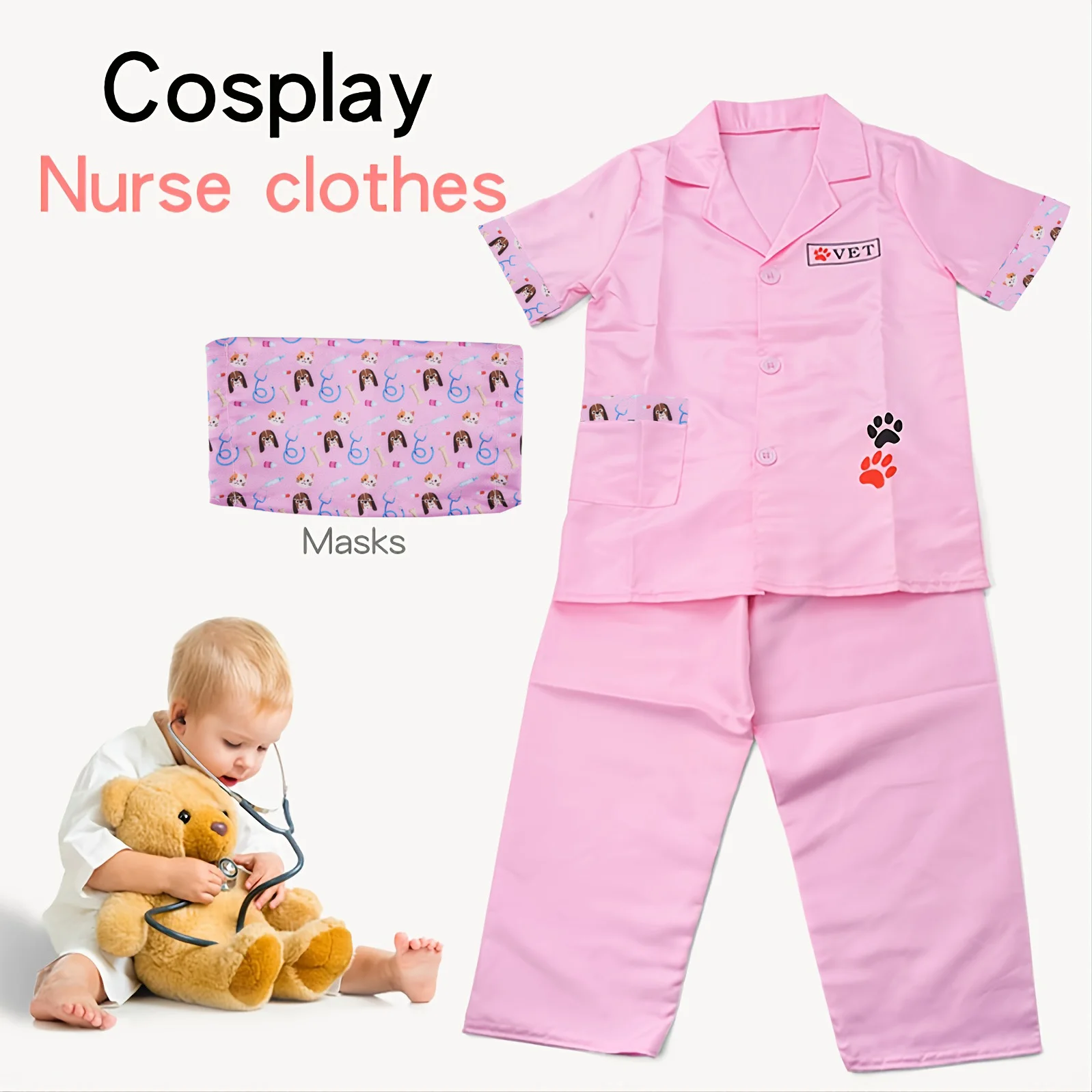 Children's Pet Doctor Role-Play Veterinary Clothing Family Dress Up Toys doctor play set doctor nurse toys doctor toys kit doctor costume