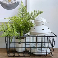 Hollow Iron Wired Basket Storage Baskets Metal Basket Without Interlining Bathroom Kitchen Organizer Black 5