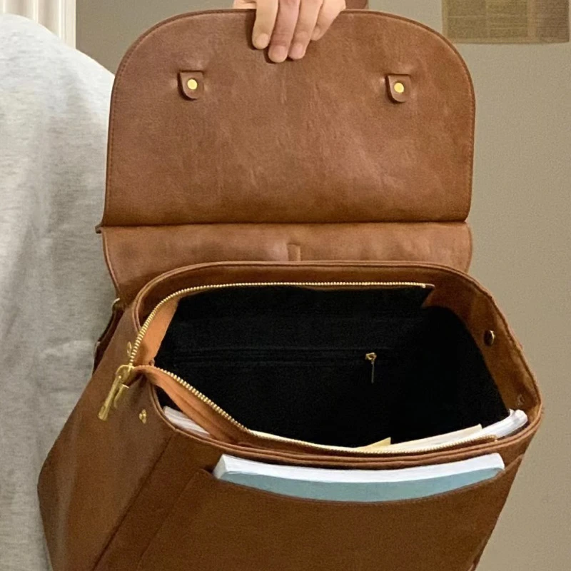 Shoulder Crossbody Bags for Vintage Women Pu Solid Messenger Bag Korean Y2k Students Handbags Fashion Preppy All Match Backpacks 2