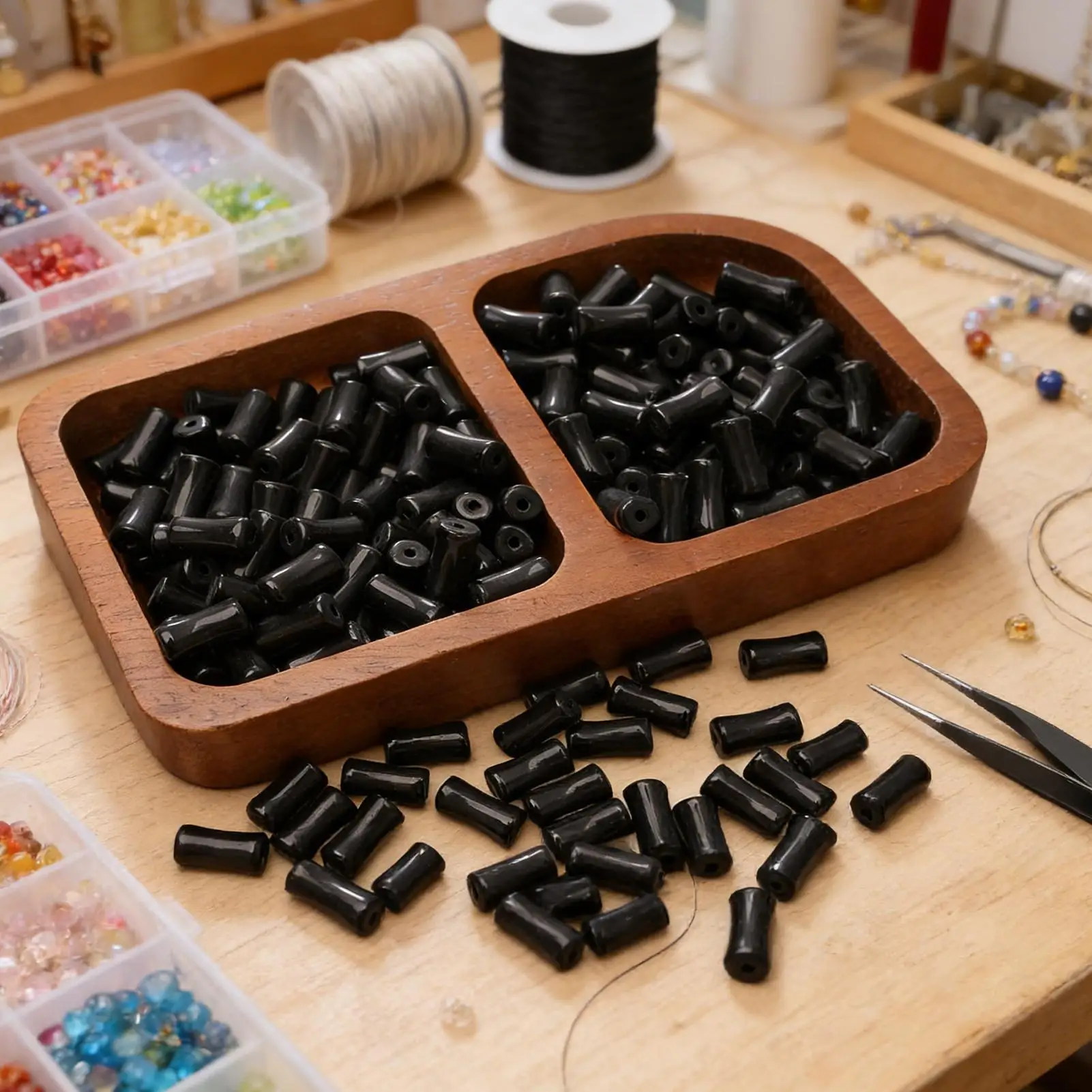 50 Stück Bunte Glasperlen-Set für Handyketten & Schmuckherstellung, DIY-Kunstbedarf für Kinder und Erwachsene, Heimwerkerprojekte – Detail 3