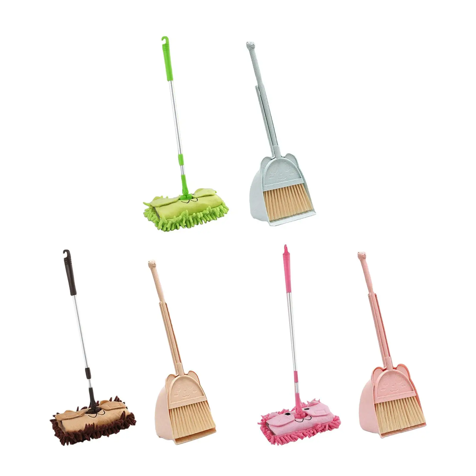 Mop Children Cleaning Broom Dustpan Set, Mini Dustpan and Broom for Children, Kids Broom and Dustpan Set, 2