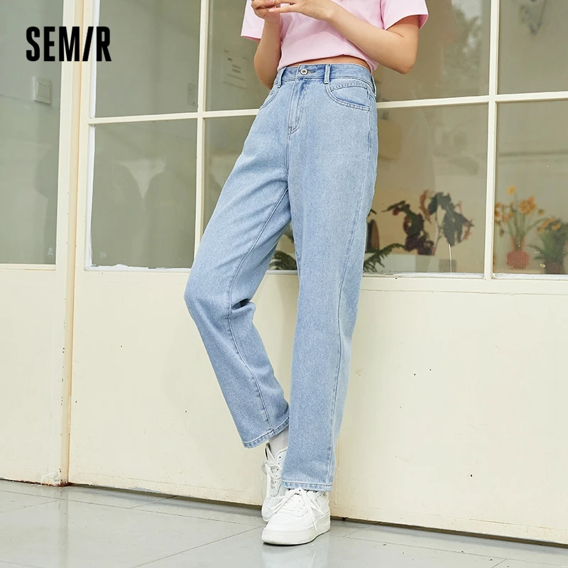 SEMIR Jeans Women Cool Antibacterial Trousers Old 2022 Summer New Slim Tapered Pants Sweet And Cool Wind All-Match