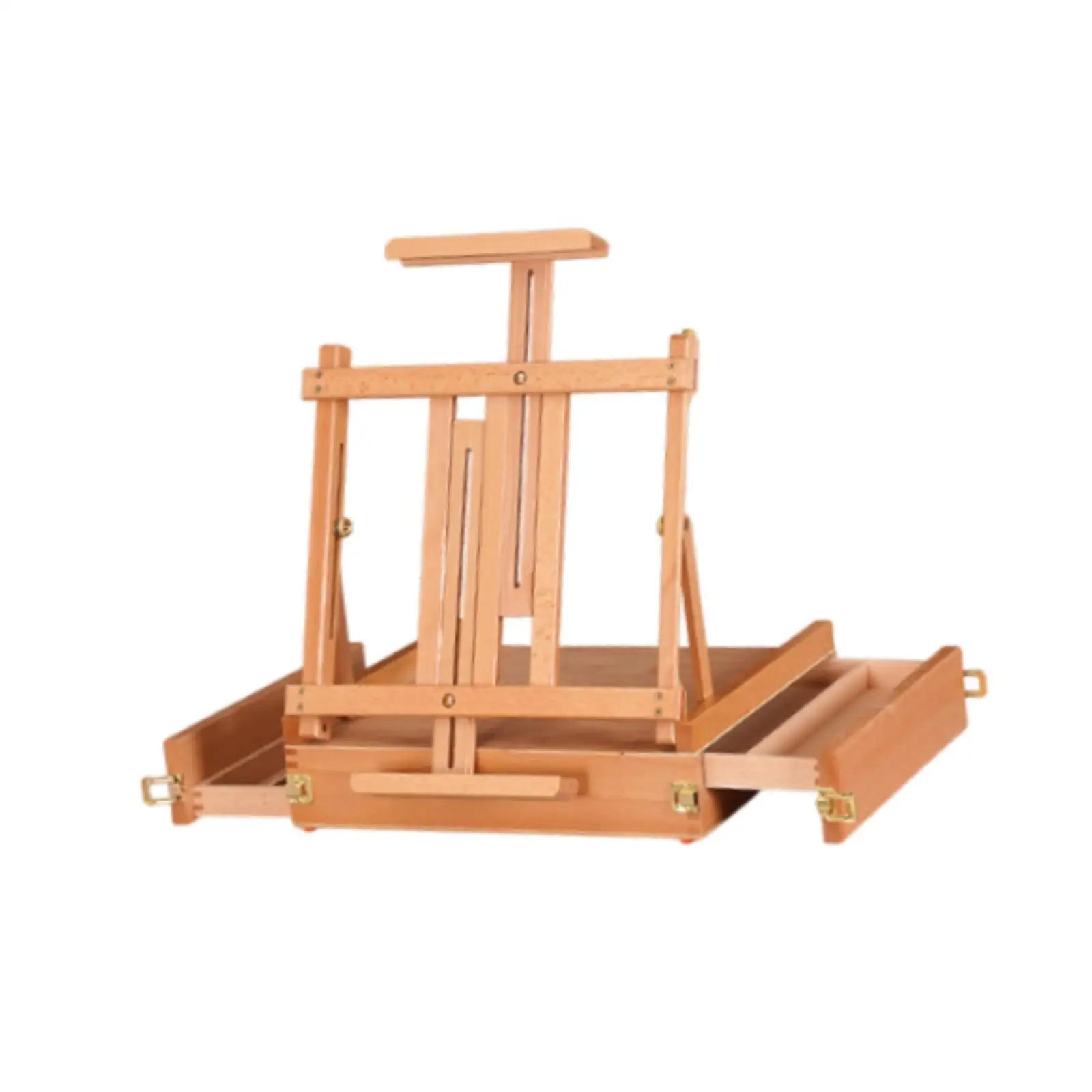 Tabletop Easel with Double Drawers Tabletop Art Supplies Wooden Portable Sketchbox for Calssroom Desk Desktop Painting Artist