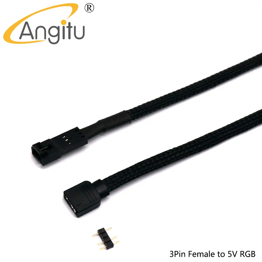 Angitu-corsair Hub Fan Lighting Node Commander Rgb Argb Adapter Cabo de Mangas 3pin 4pin 5v 3pin Rgb Led Cabo 50cm - Imagem 4