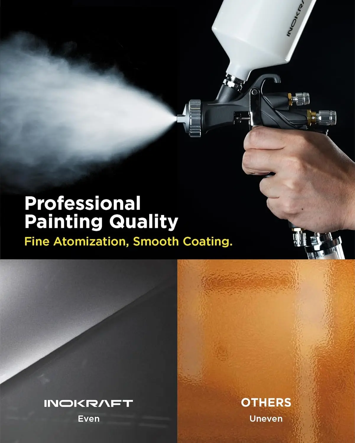 Air Spray Gun Premium Kit Easy to Use Paint Gun for Cars & House Painting 1.3/1.5/1.7mm Nozzles with Paint Sprayer Accessories