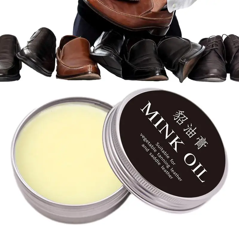 Leather Care Cream Natural Leather Recoloring Balm with Mink Oil Restoring and Refurbishing Conditioning Cream for Bags Leather