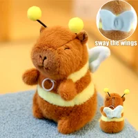 Fluffy Capybara Keychain Whimsical Bee Wings That Vibrate Fun Cartoon Backpack Accessory Great Gift for Capybara Lovers