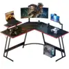 L-Shaped Gaming Desk 51.2 Inches Corner Office Desk with Removable Monitor Riser 1