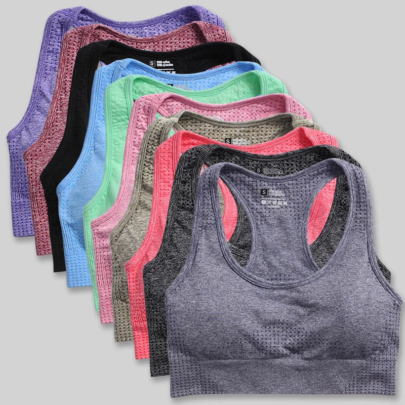 High Strength Sports Bra Shockproof Crop Top Anti-sweat Fitness Top Women Yoga Bra Backless Push Up Sport Top Gym Workout Top main image 1
