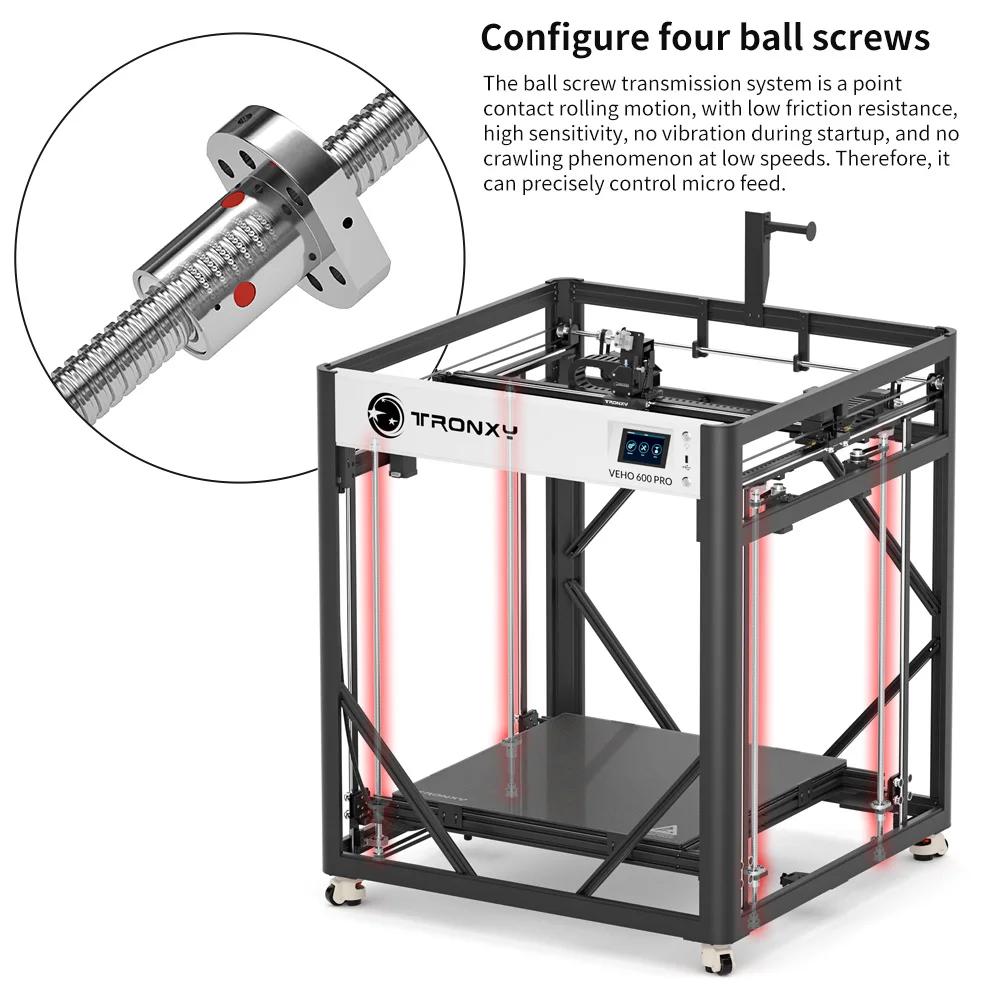 Wytłaczarka z napędem bezpośrednim VEHO-600 TRONXY 600*600*600mm duża rozmiar wydruku drukarka 3D automatyczny czujnik poziomu drukarka o wysokiej precyzji 5 Wytłaczarka z napędem bezpośrednim VEHO-600 TRONXY 600*600*600mm duża rozmiar wydruku drukarka 3D automatyczny czujnik poziomu drukarka o wysokiej precyzji - Image 5