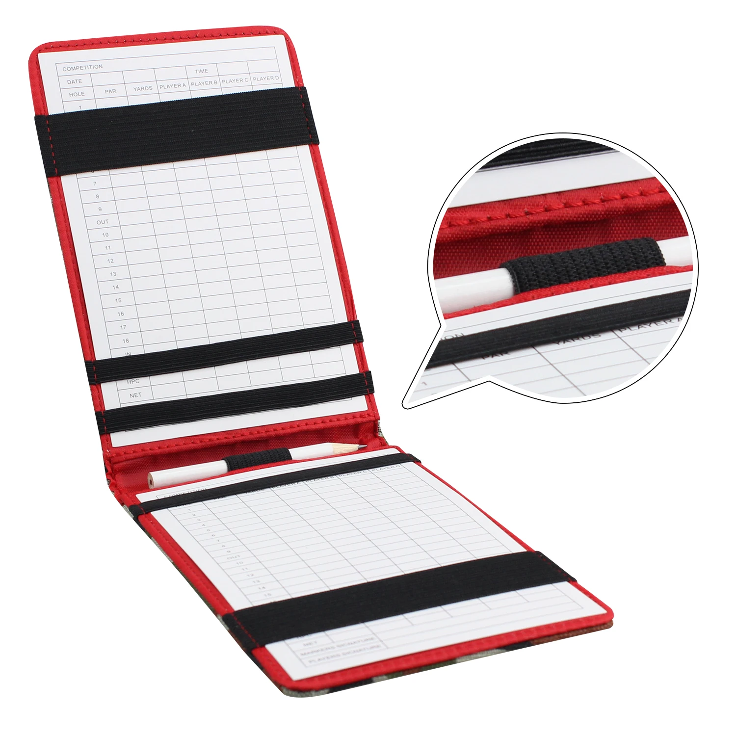 Golf Scorecard Holder and Yardage Book Holder Cover PU Material Wallet with Pencil Loop 3 Colors for Choose 3