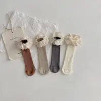 4 Pairs/Lot Baby Girls Knee High Socks Kids Soft Cotton Lace Stuff Princess Children Long Sock Ruffle Leg Warmers For 0-10 Years 5