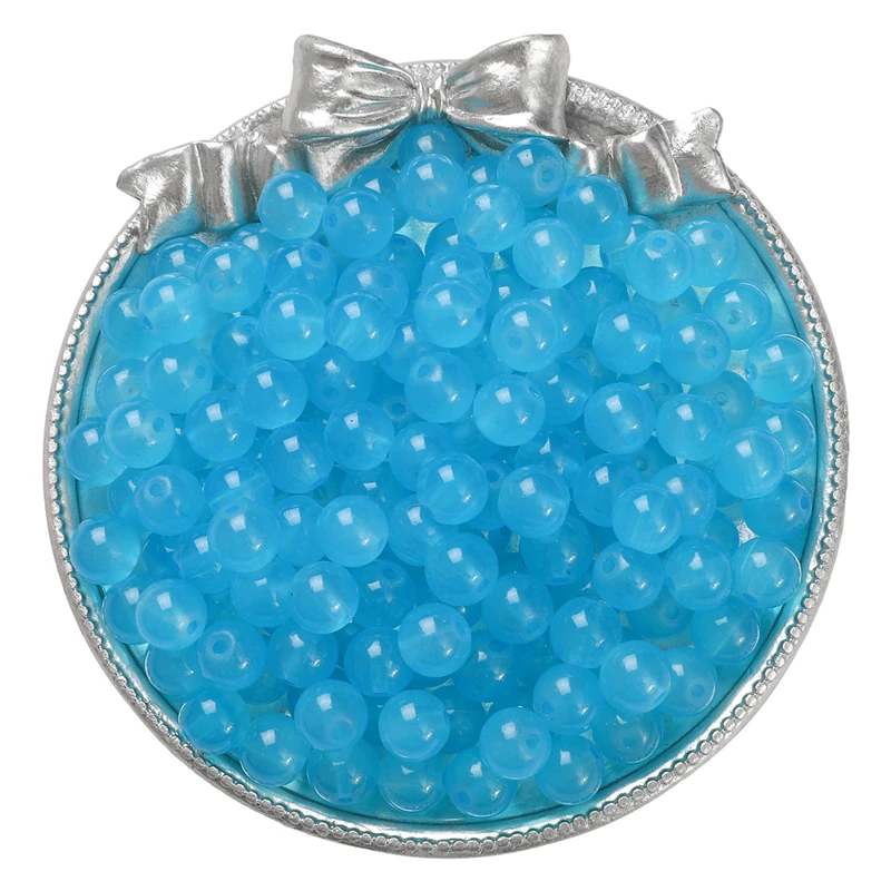 Glossy Jelly Imitation Jade Glass Round Beads – Assorted Sizes for Jewelry Making Supplies