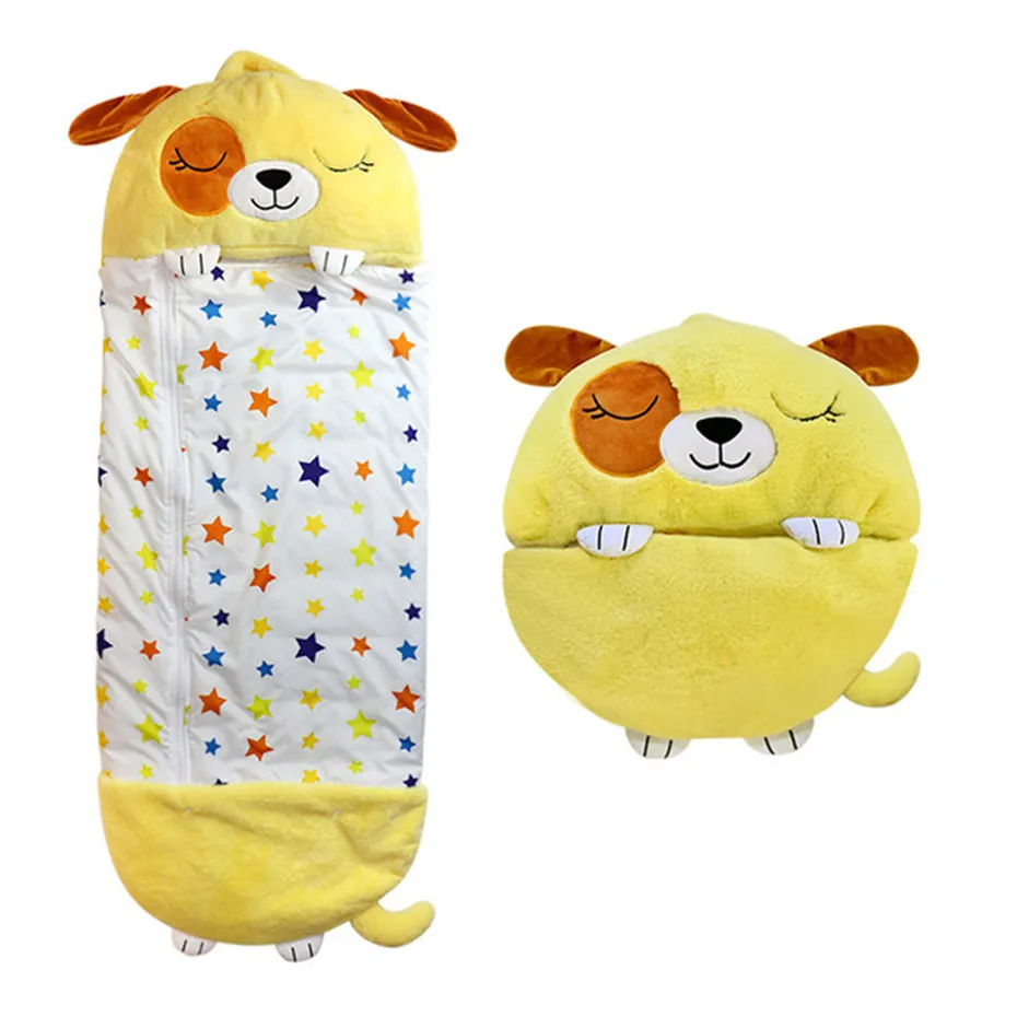 Children's Cartoon Sleeping Bag Kids Animal Soft Lazy Sleepsacks Baby Plush Doll Pillow Sleep Sack for Boys Girls Birthday Gift