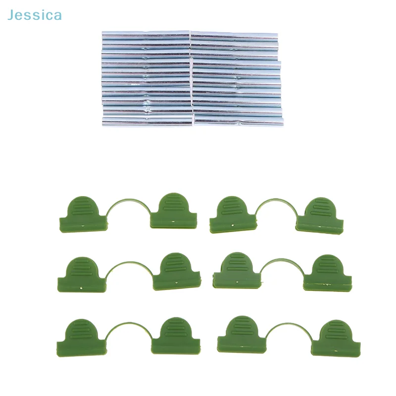 &hearts;Garden Plant Support Clips Set-Reusable Plastic Vine Clamps with Wire Stakes for Tomato, Cucumber & Climbing Plants