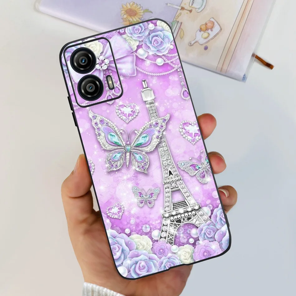 Stylish Pattern Soft TPU Shockproof Black Silicone Phone Case
