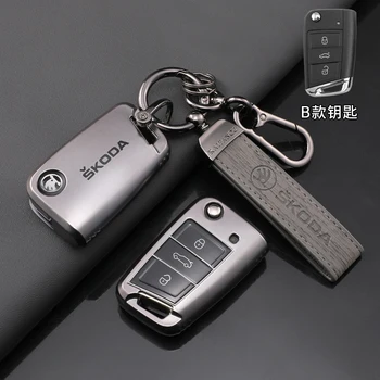 Per Skoda Octavia A5 A7 Fabia Superb Kodiaq Karoq - Custodia Protettiva per Chiave Auto con Telecomando, Guscio Protettivo, Borsa e Accessori Portachiavi