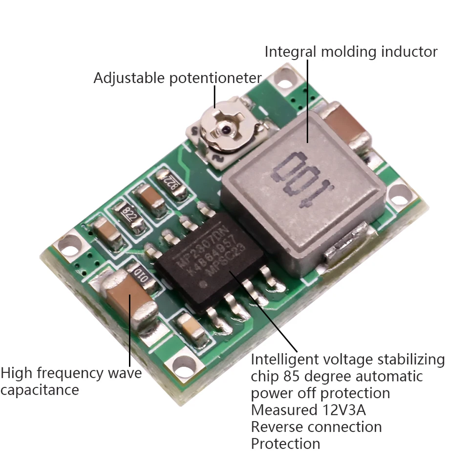 HiLetgo 10pcs RC Airplane Module Mini 360 DC-DC Buck Converter Step Down Module MP2307 4.75V-23V To 1V-17V