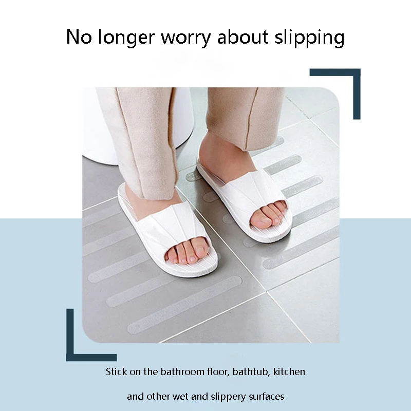 Anti Slip Strips Transparent Shower Stickers Bath Safety Strips Non Slip for Bathtubs Showers Stairs Floors 12pcs