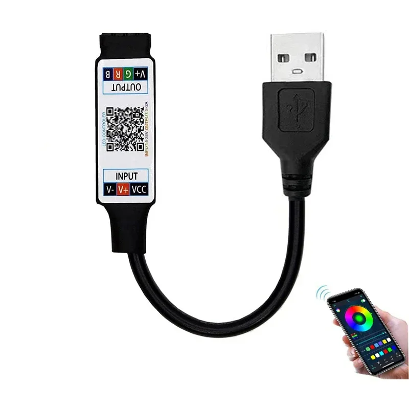 Description Picture 2 of itemMini RGB Bluetooth Controller USB 5V Music Bluetooth LED Controller Light Strip Controller for 2835 5050 SMD RGB LED Strip