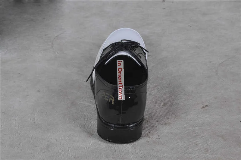 Personalized Leather Popping Shoe America and Europe Trend Hip Hop Dance Footwear Black and White Mirror Locking Funk Shoes 5