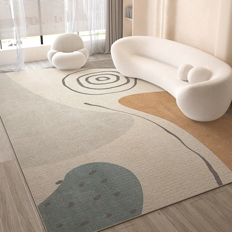 VATAMA Minimalist decor Living room Crystal velvet large carpet cream style bedroom Coffee table rug Easy care balcony rug decorative carpet