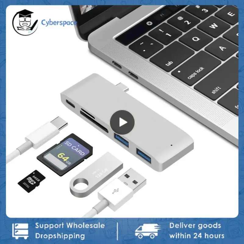 

3.1 концентратор Type-C для адаптера 4K Thunderbolt 3 USB C концентратор TF SD кардридер слот PD для MacBook 16 14 Air 13 M1 чип
