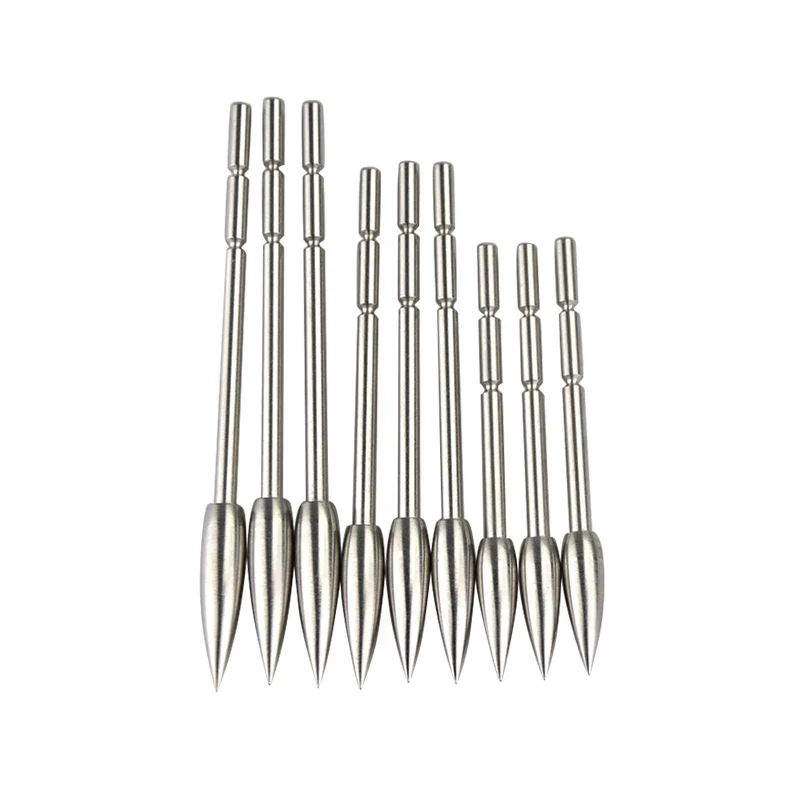 Archery Target Arrowhead Point Field Tips 80/100/120/150/200Grain Stainless Steel ID3.2/4.2mm for Carbon Arrow Shaft Shooting