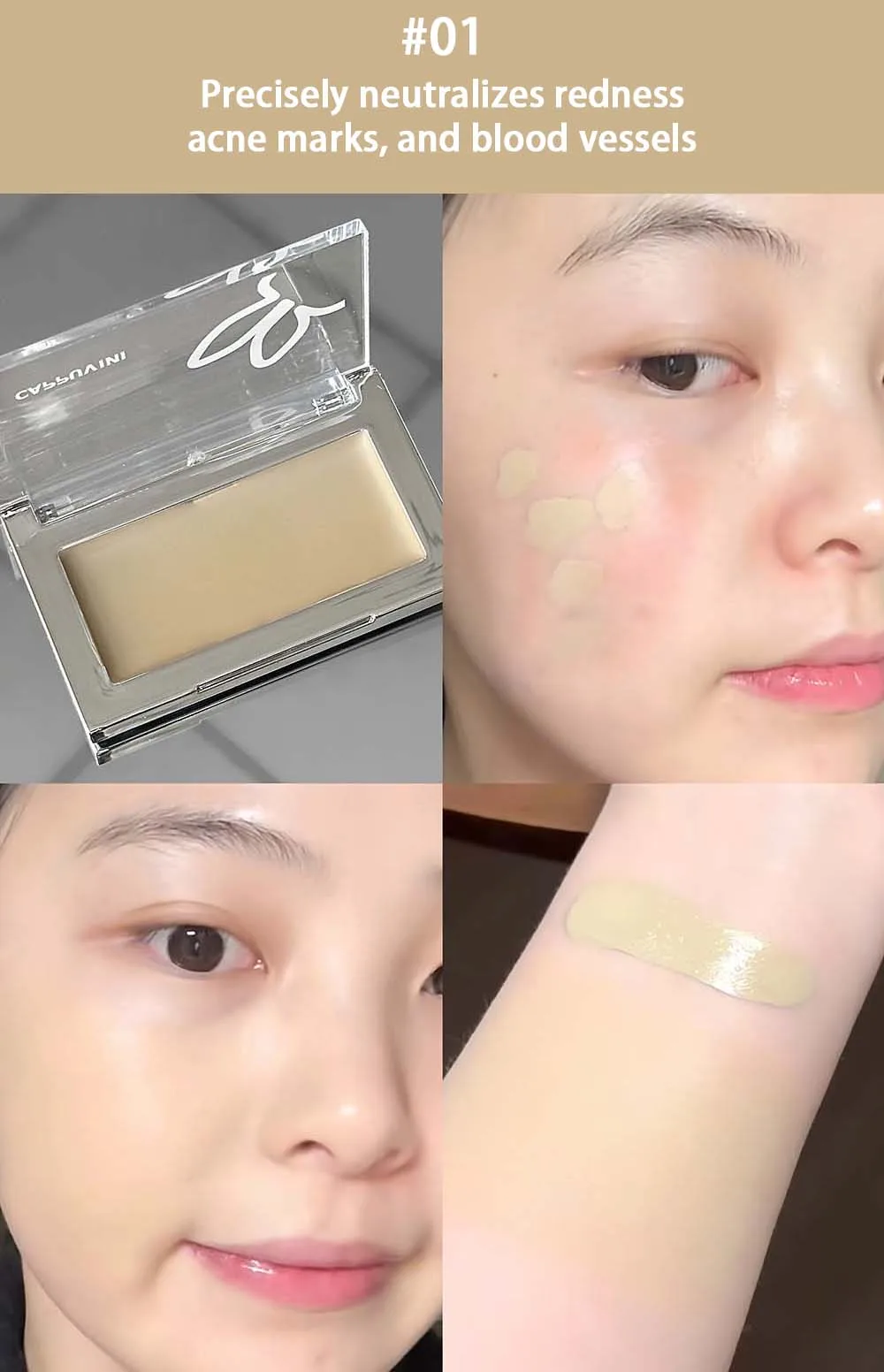 Concealer Palette Monochrome Waterproof Brightening Cream Face Makeup_voghion.com