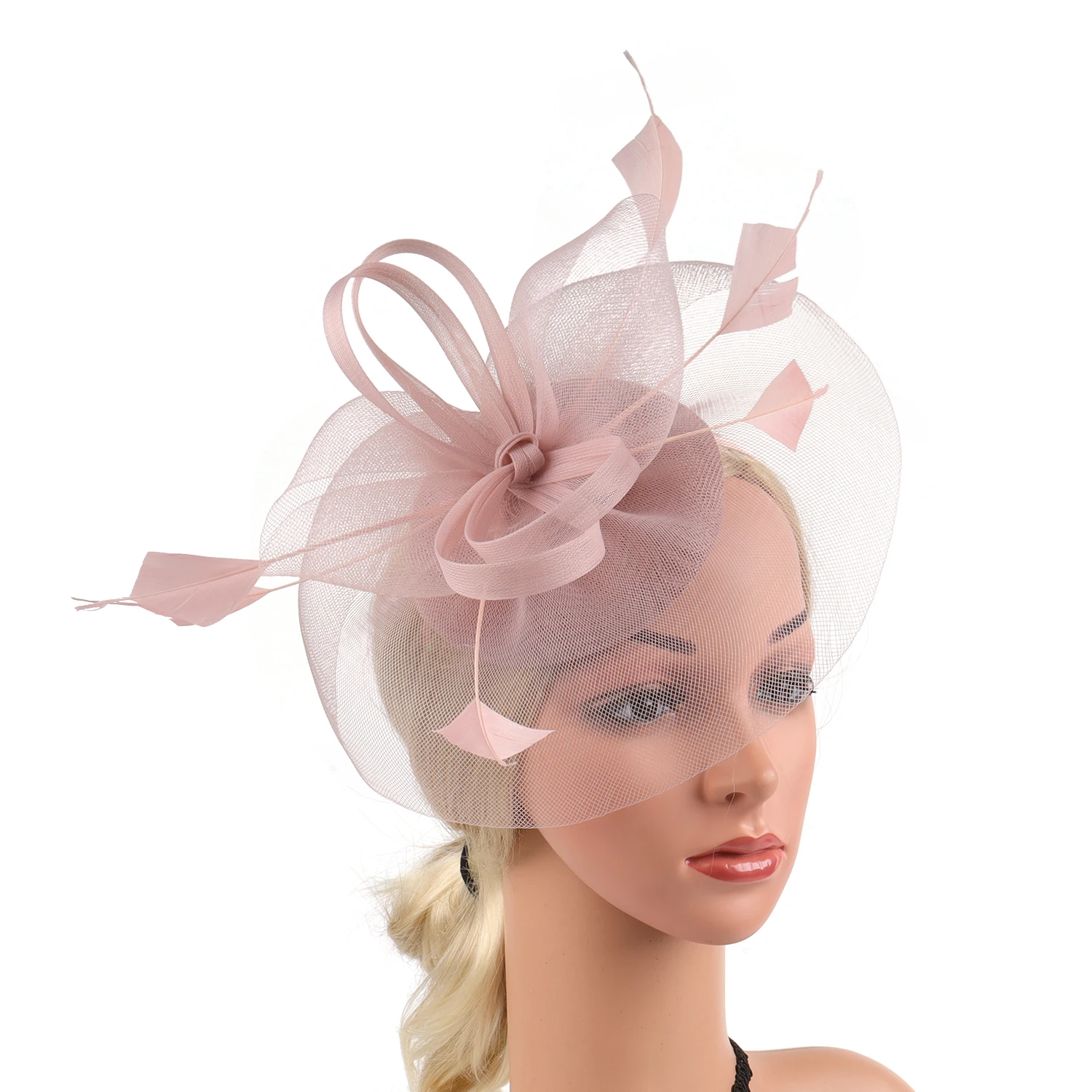 Pillbox Hats Tea Party Vintage Fascinators for Women with Feather Mesh Veil Headband Bridal Wedding Tea Party Tiara