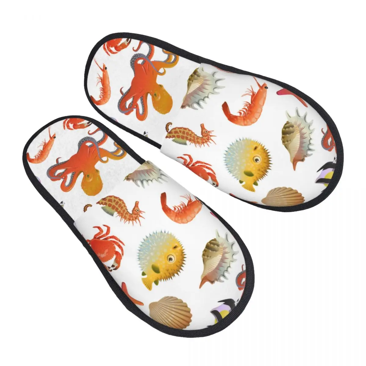 

Домашние теплые тапочки Sea Ocean Life, зимние домашние плюшевые тапочки, модные домашние мягкие пушистые Тапочки