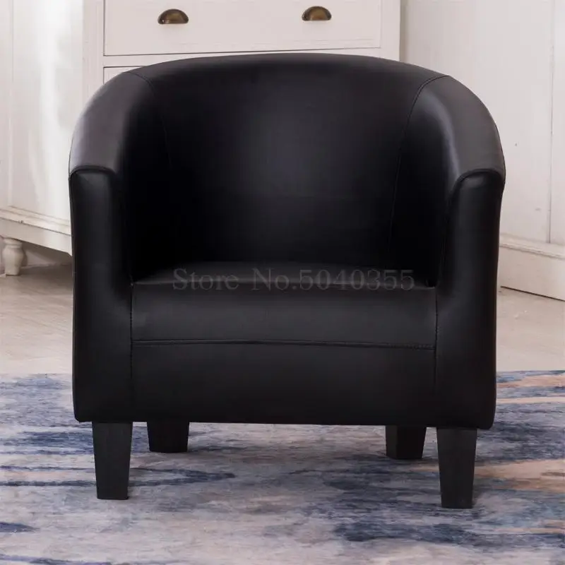 Single sofa leisure card seat hotel cafe sofa small apartment fabric leather net coffee