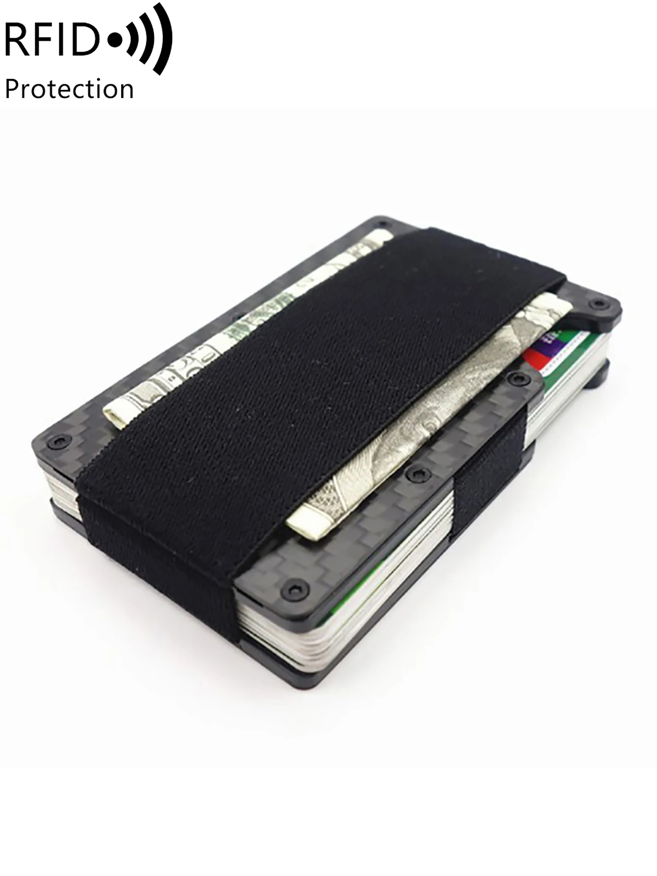 RFID carbon fiber metal card holder wallet For men and women ultra-thin mini minimalist bank cardholder wallet credit card holder carbon fiber wallet