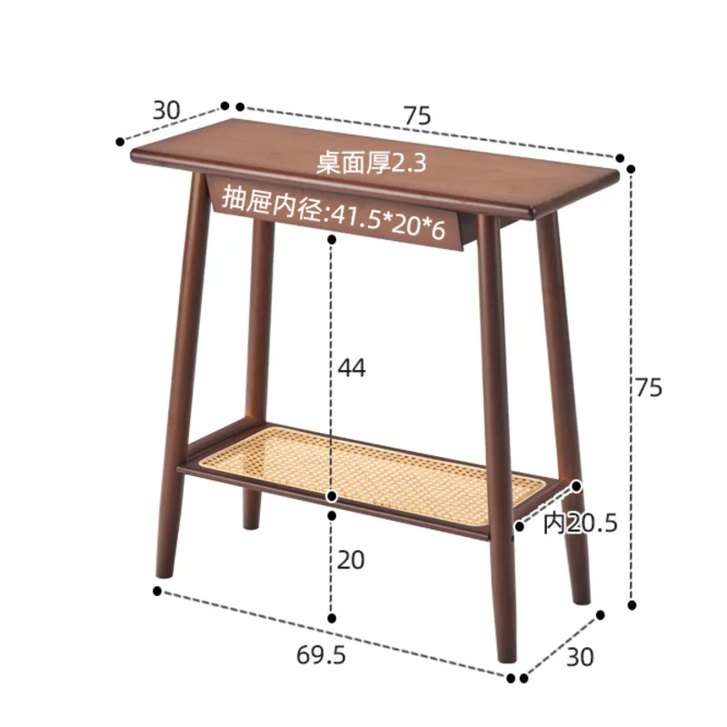 New Chinese Long Sided Table Foyer Against Wall Side Table Natural Bamboo Living Room Desk 2 Layers Structure Home Furniture