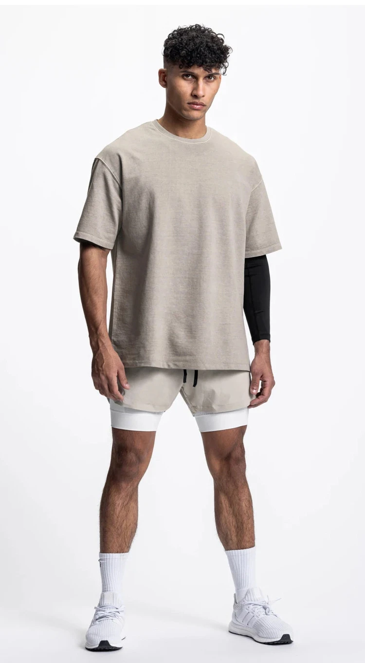 Men Shorts Slim Fit Legging Shorts 2 in 1 for Men Workout Jogger Short Pants Quick Dry