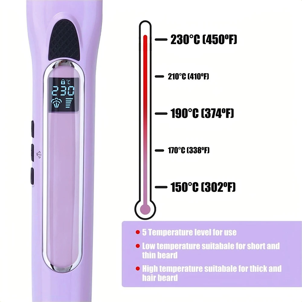 Steam Straightening Iron Heating Hot Hair Combs Titanium Curling Iron Steam Flat Iron Hair Wide Plates Tools Hair Straightener 3