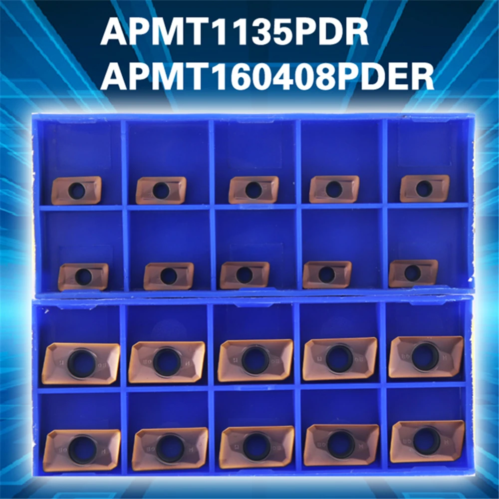 APMT1135PDR YBG202 GBJ 10PCS APMT1135PDR YBG202 Carbide Milling Inserts TiCN AL2O3 Coating Lathe Carbide Inserts for milling on Steel and Stainless Iron Parts 