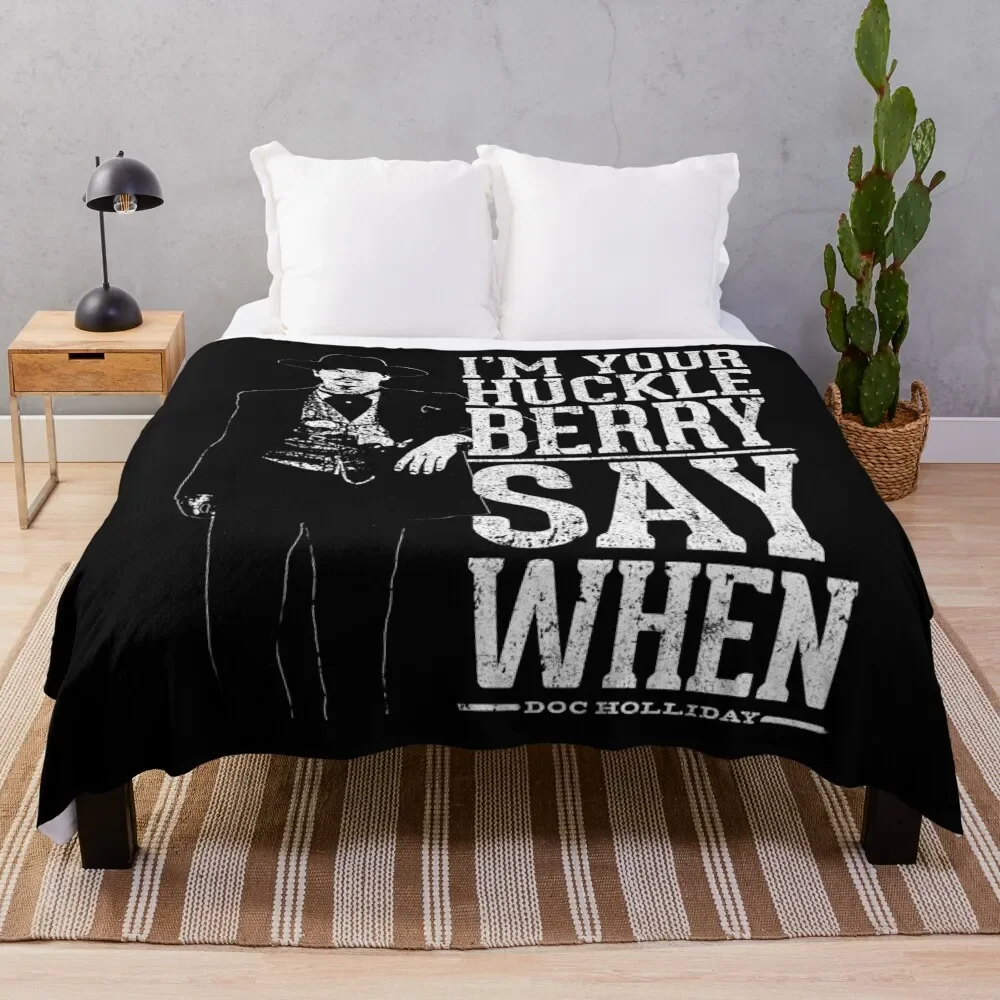 

I'm Your Huckleberry - Say When Throw Blanket Picnic bed plaid Tourist Flannels Blankets