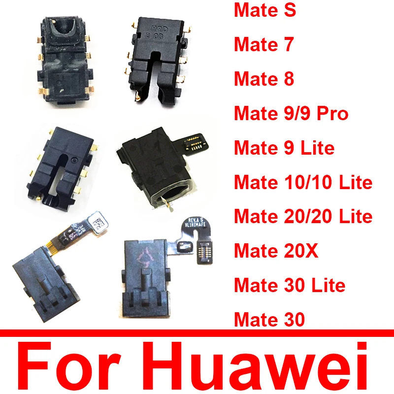 Audio Jack Flex Ribbon Per Huawei Mate S 20X 7 8 9 10 20 30 Lite Pro Cuffie Porta Auricolare Modulo Flex Cable Parti Di Ricambio