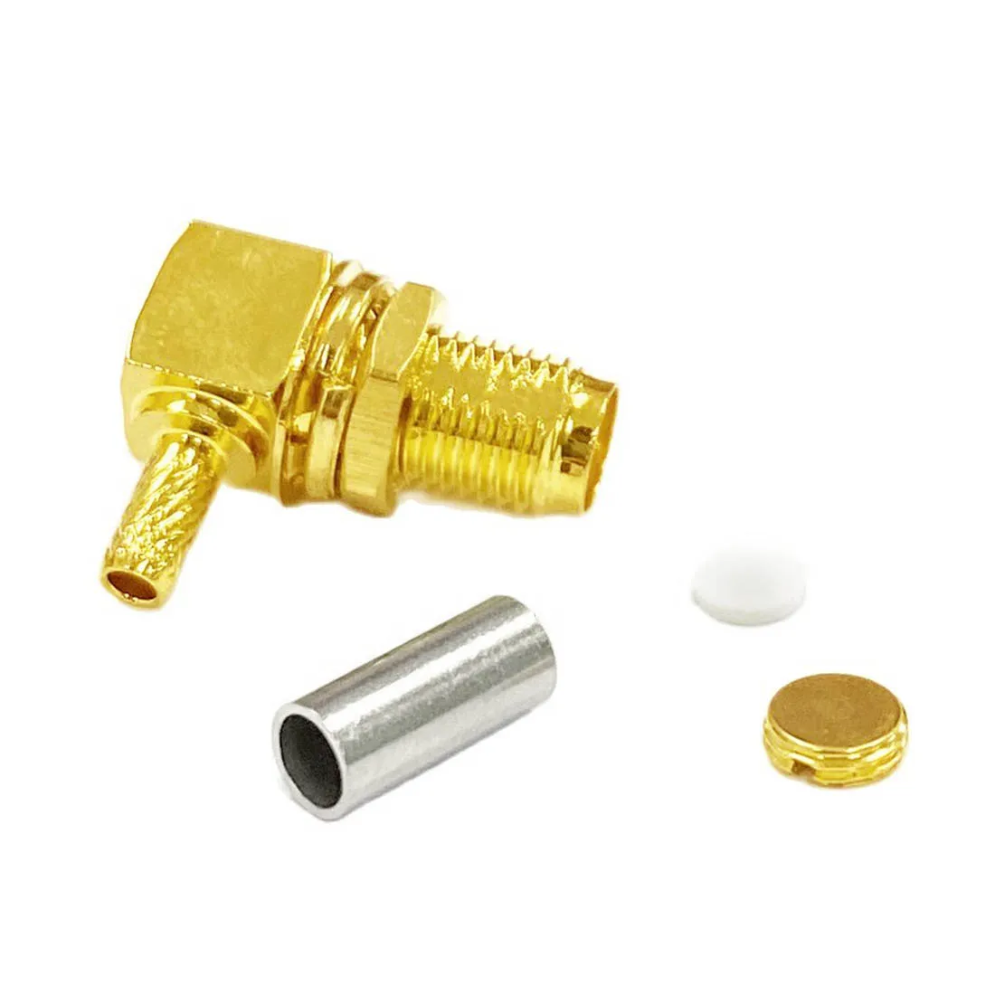 

RP Reverse SMA Female RF Connector with Nut Crimp for RG316 RG174 Cable Right Angle Type New