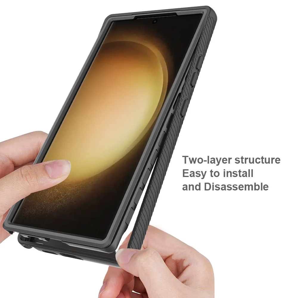 Enhanced Protective Hybrid Case with Built-in Screen Protector - 360° Shockproof Design