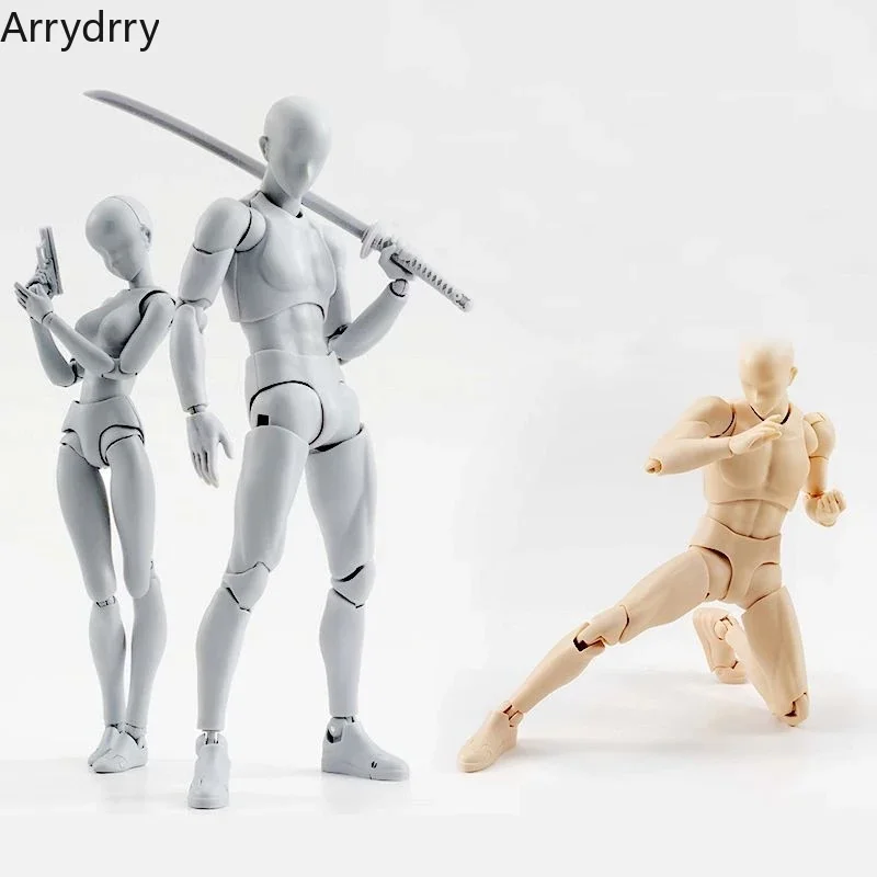 Mini Female Action Figure Model Stand - 13cm PVC Posable Mannequin For Drawing, Sketching, Art Reference - View #3