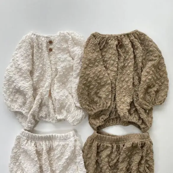 

2023 Autumn Knitted Children's Casual T-shirt Briefs Two-Piece Set