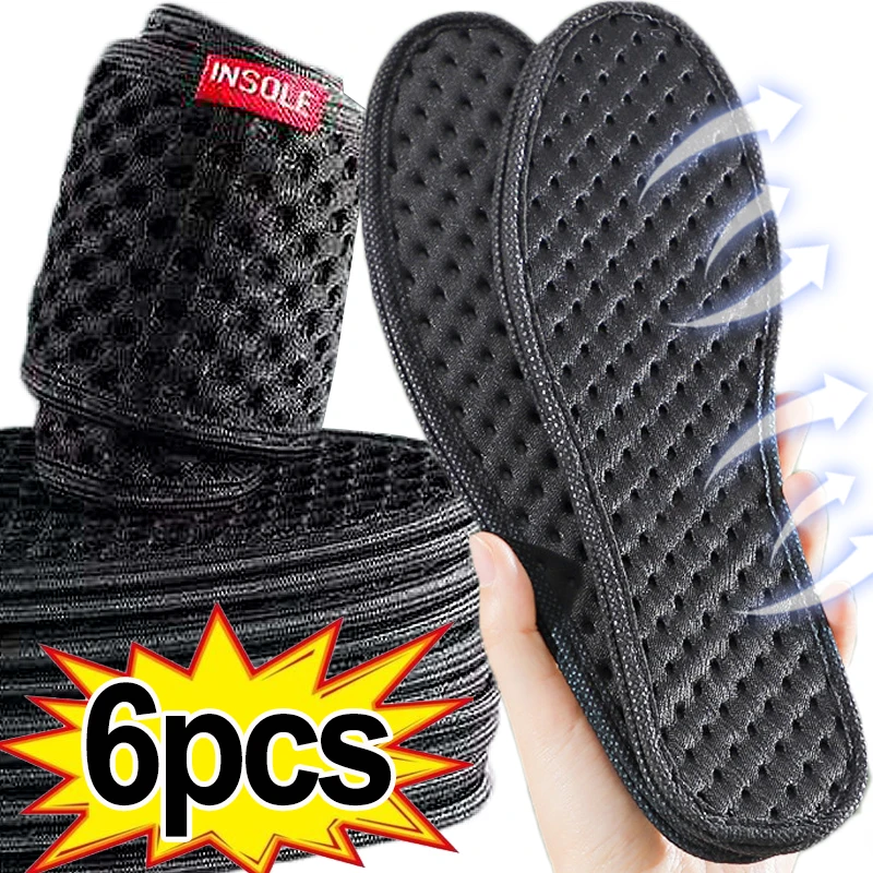 Black Insoles Bamboo Charcoal Deodorant Mesh Breathable Absorb-Sweat Shoe Pads Men Running Sports Shoes Insert Deodorant Insole heel insoles orthopedic insoles